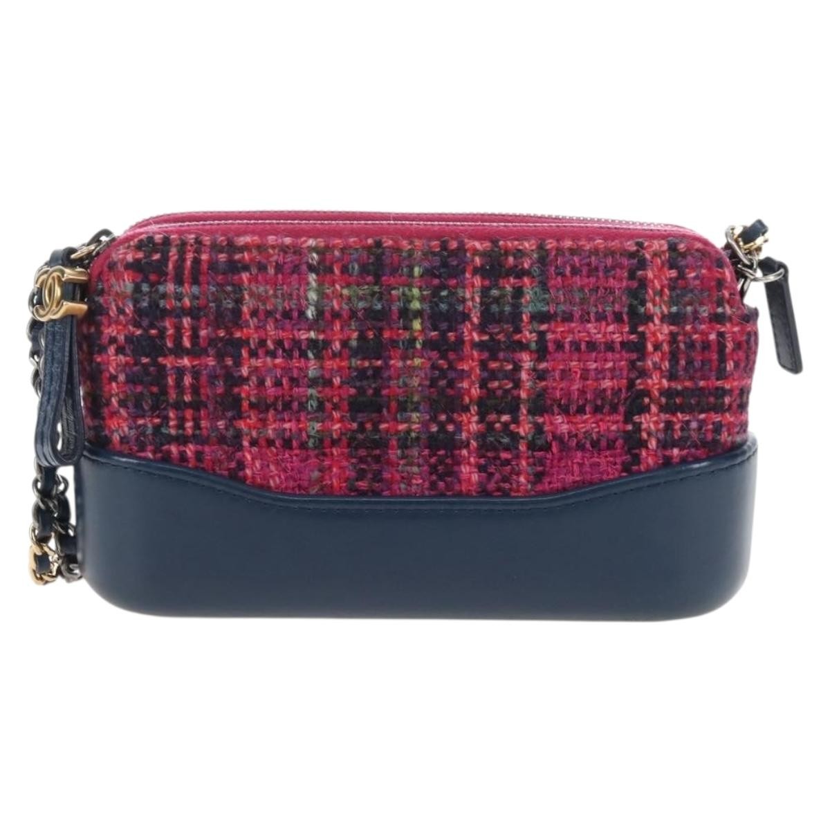 Chanel Gabrielle Double Zip Clutch with Chain Quilted Tweed Product Image