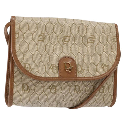 Christian Dior Vintage Honeycomb Flap Coated Canvas Long