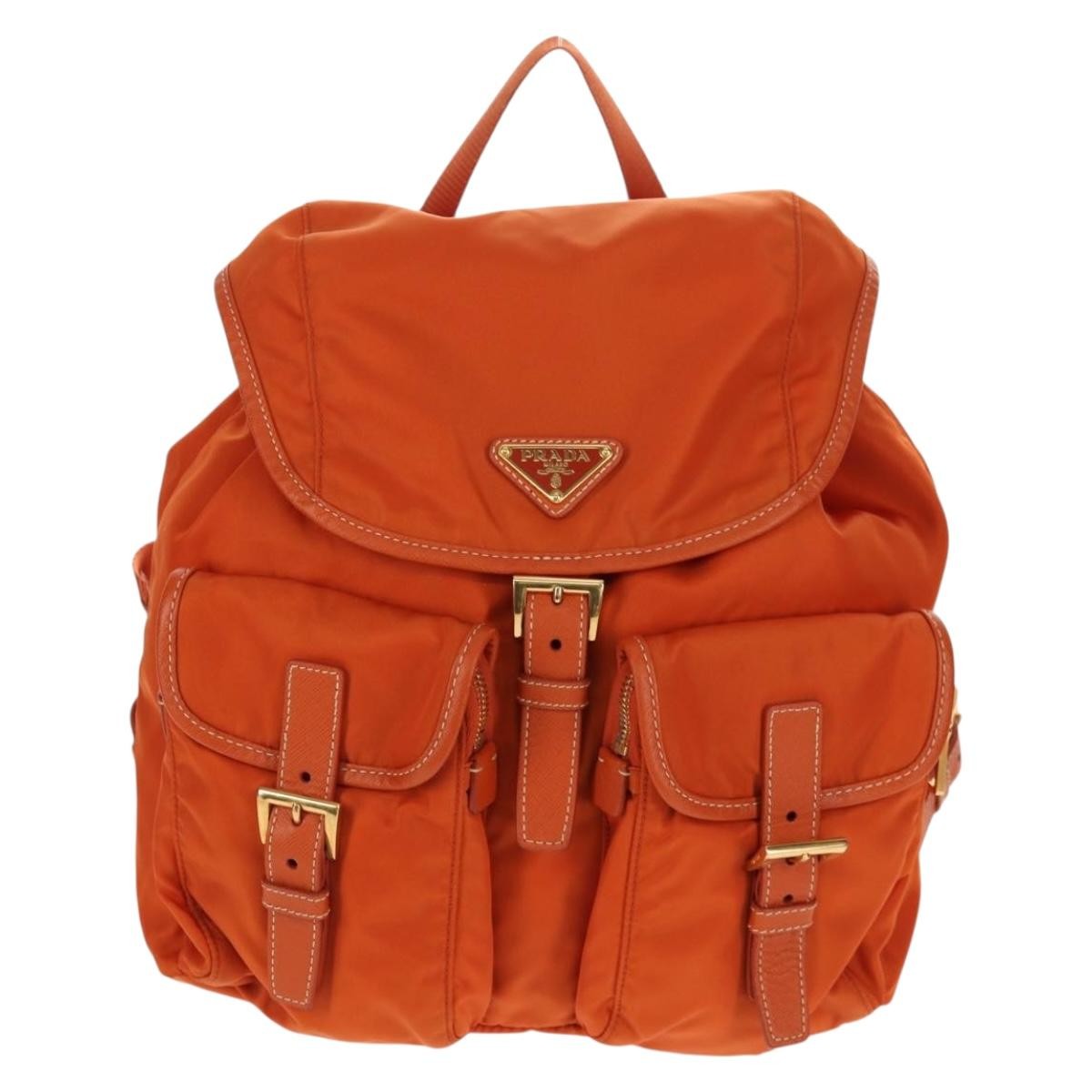 Prada Vela Double Front Pocket Backpack Tessuto with Saffiano Leather Small