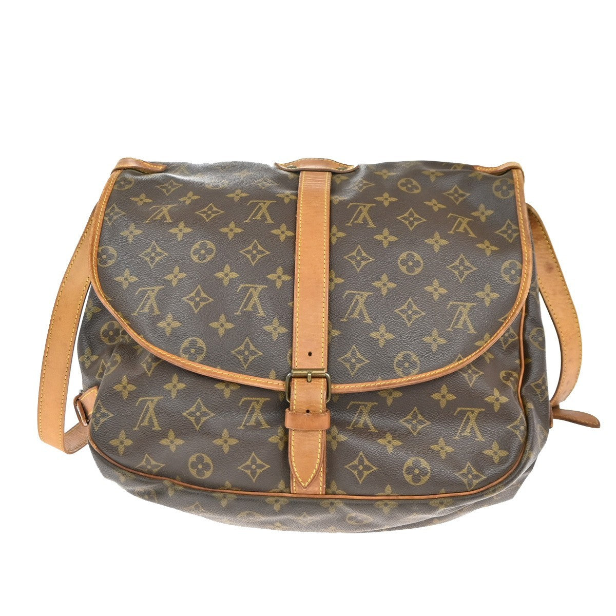 Louis Vuitton Saumur Handbag Monogram Canvas 35