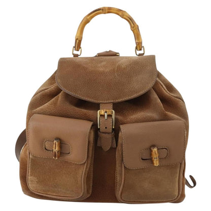 Gucci Vintage Bamboo Suede and Leather Product Image