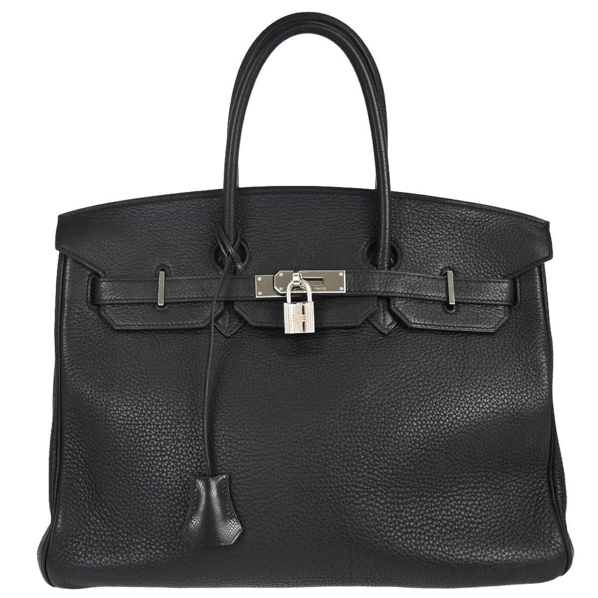 Hermes Birkin Handbag Black Togo with Palladium Hardware 35