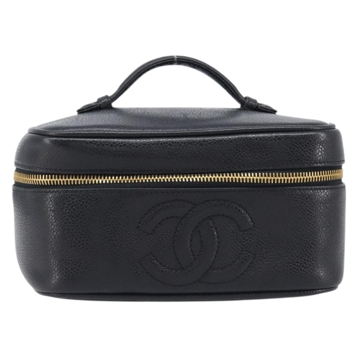 Chanel Vintage Timeless Cosmetic Case Caviar Small