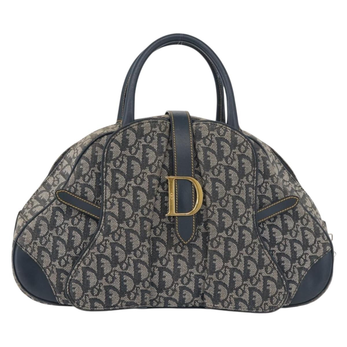 Christian Dior Vintage Saddle Bowler Diorissimo Canvas Medium