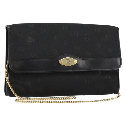 Christian Dior Vintage CD Chain Flap Shoulder Bag Diorissimo Canvas Small