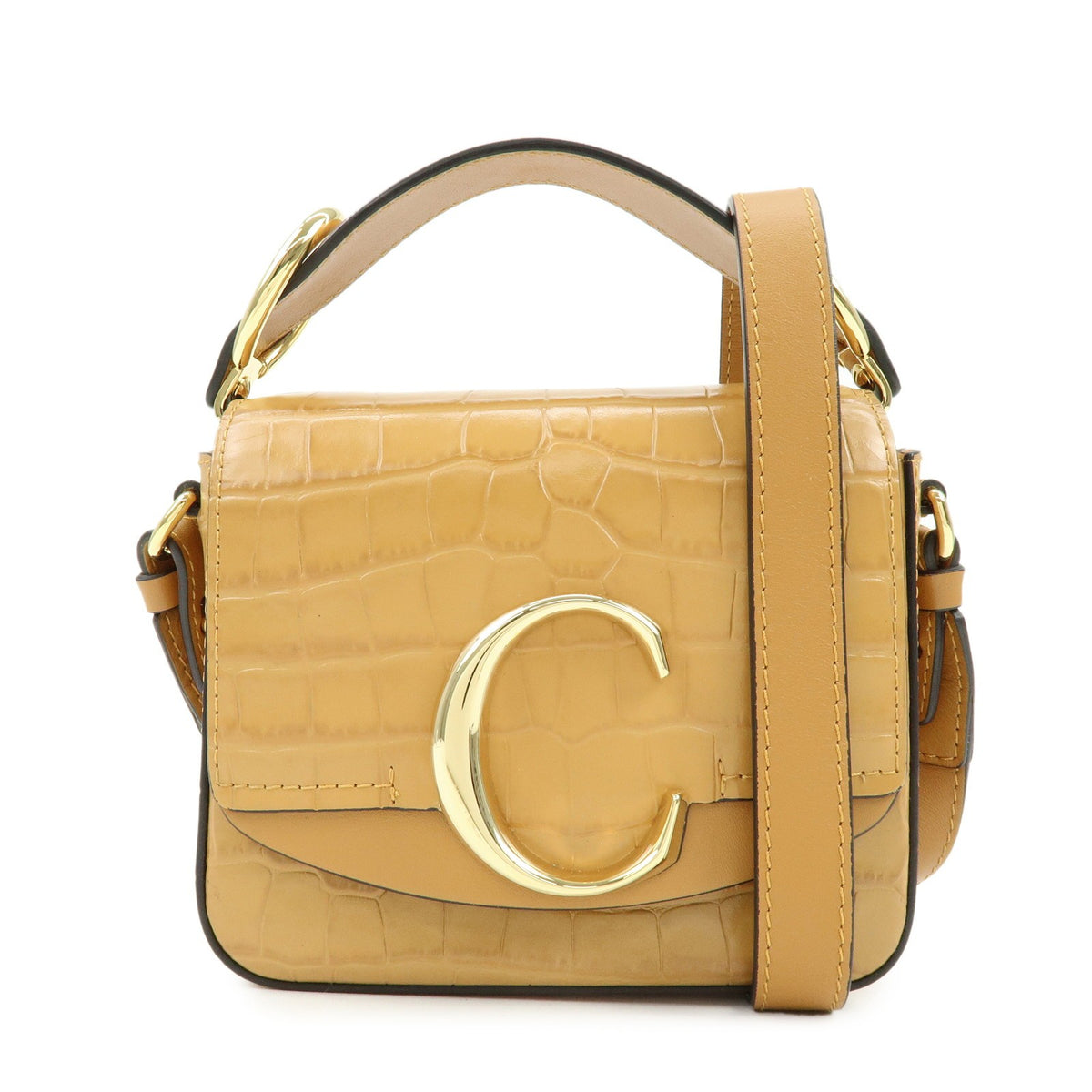 Chloe C Flap Crocodile Embossed Leather Small