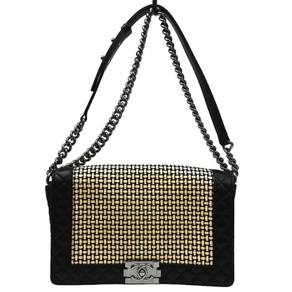 Chanel Reverso Boy Flap Woven Calfskin Old Medium