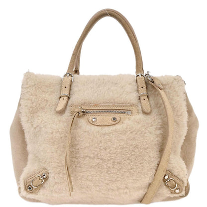 Balenciaga Papier B4 Zip Around Classic Studs Bag Shearling Product Image
