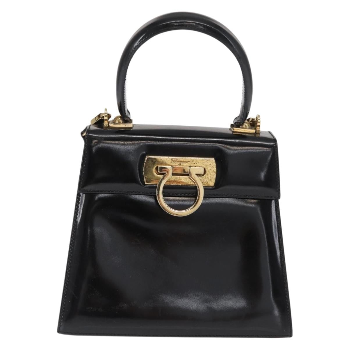 Salvatore Ferragamo Gancini Convertible Top Handle Bag Patent Leather Product Image