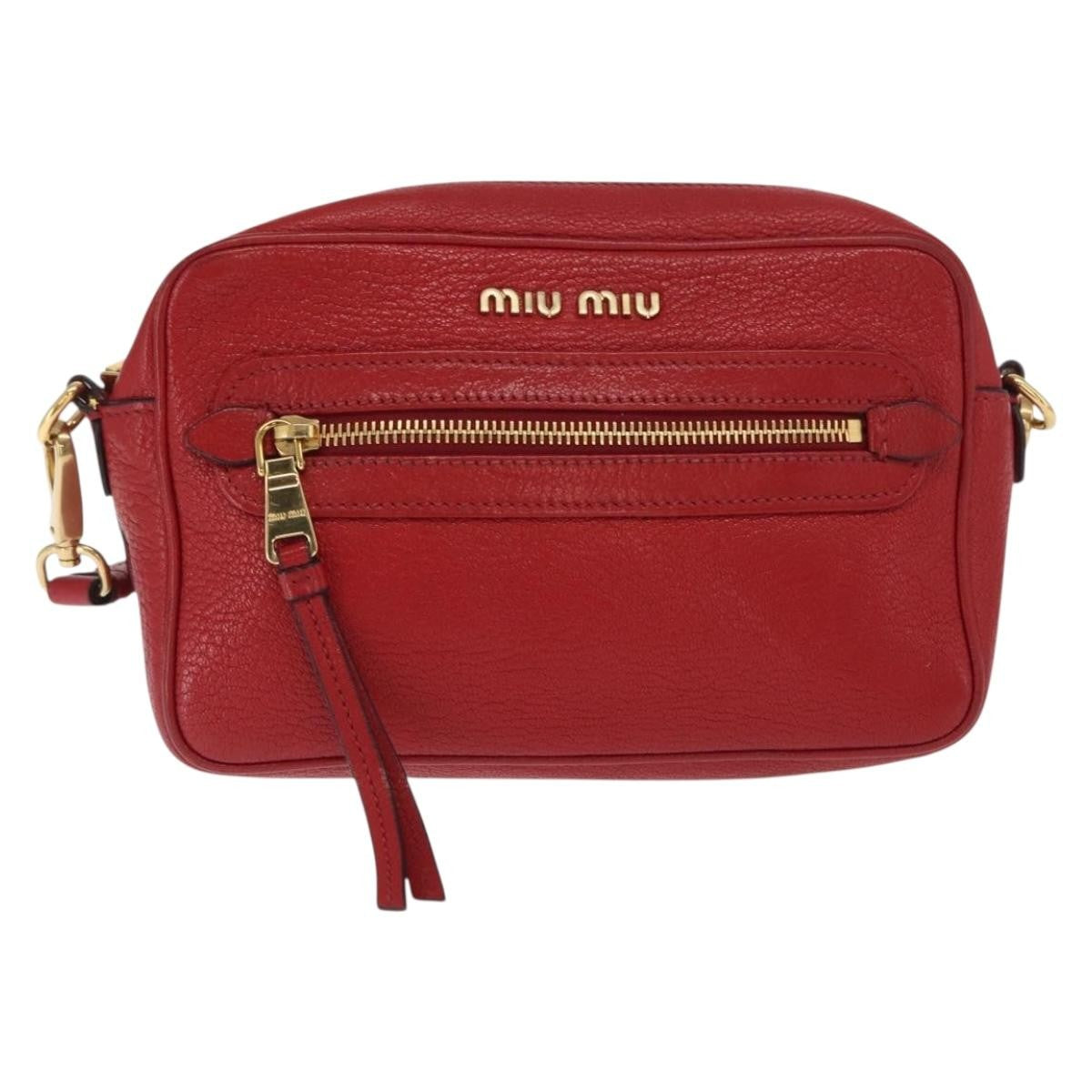 Miu Miu Madras Zip Pocket Crossbody Leather Product Image