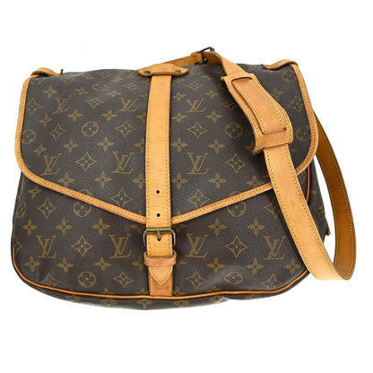 Louis Vuitton Saumur Handbag Monogram Canvas 35