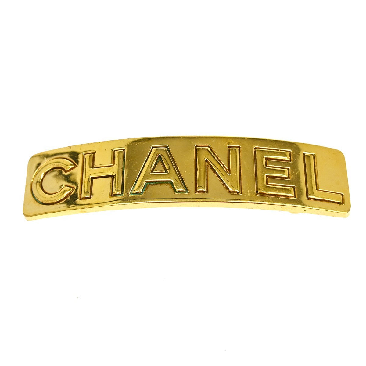 Chanel Logo Hair Barrette Metal Wide