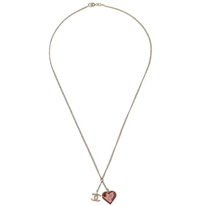 Chanel CC and Heart Pendant Necklace Metal Product Image