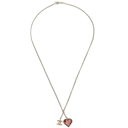 Chanel CC and Heart Pendant Necklace Metal Product Image