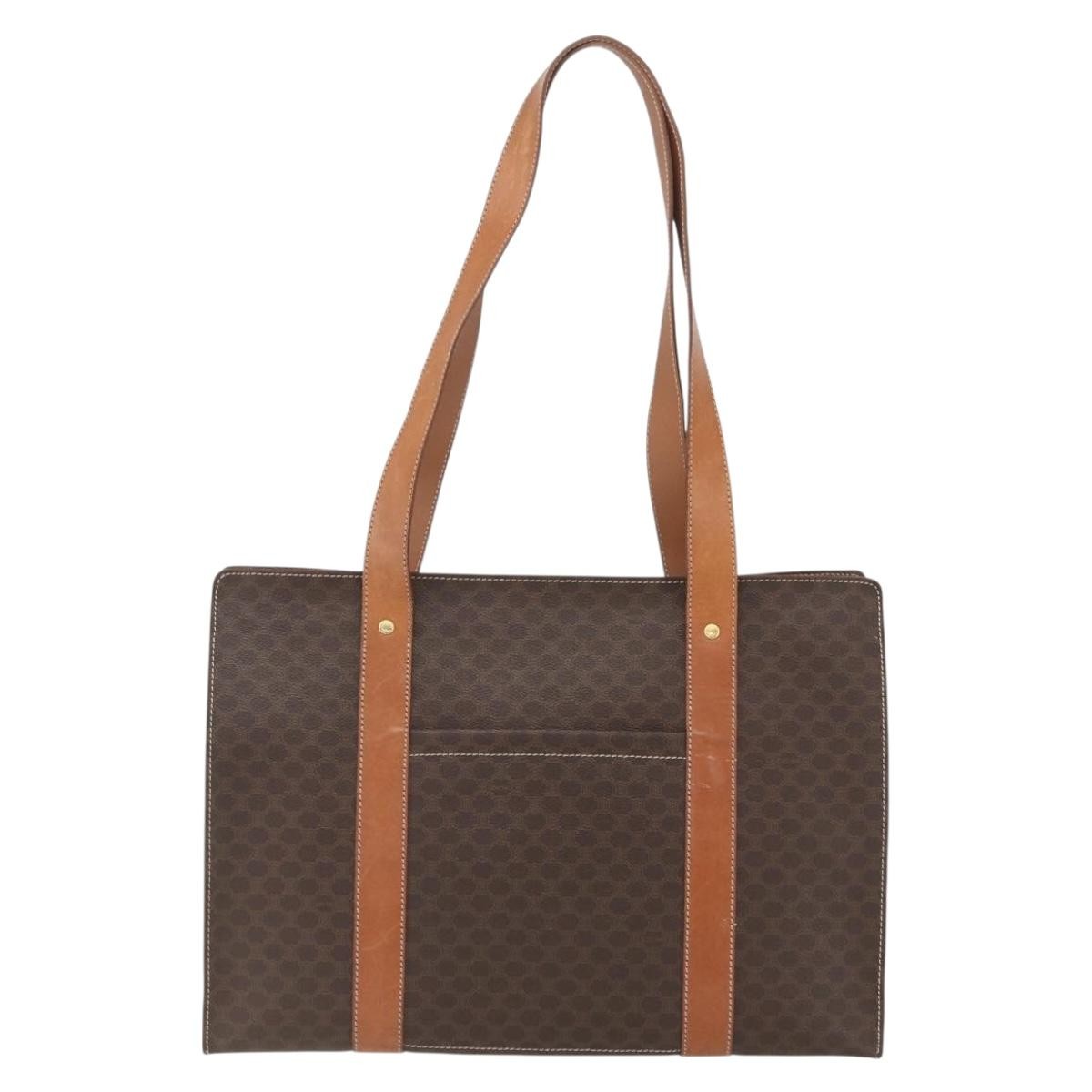 Celine Vintage Macadam Shopper Tote Canvas and Leather Product Image