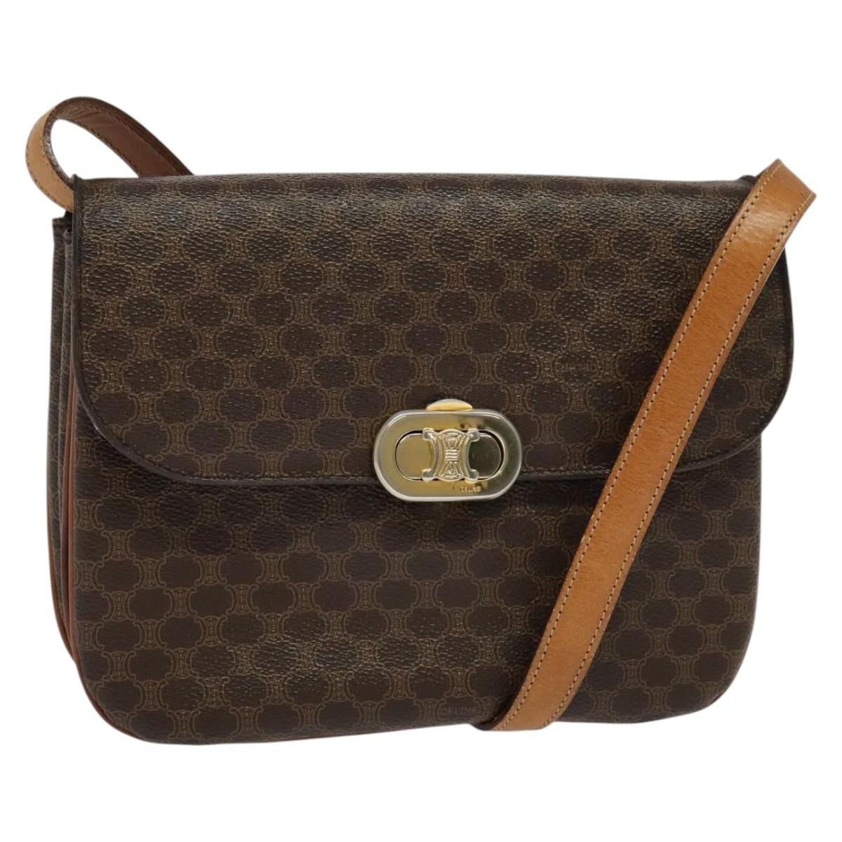 Celine Vintage Macadam Shoulder Bag Canvas and Leather Product Image