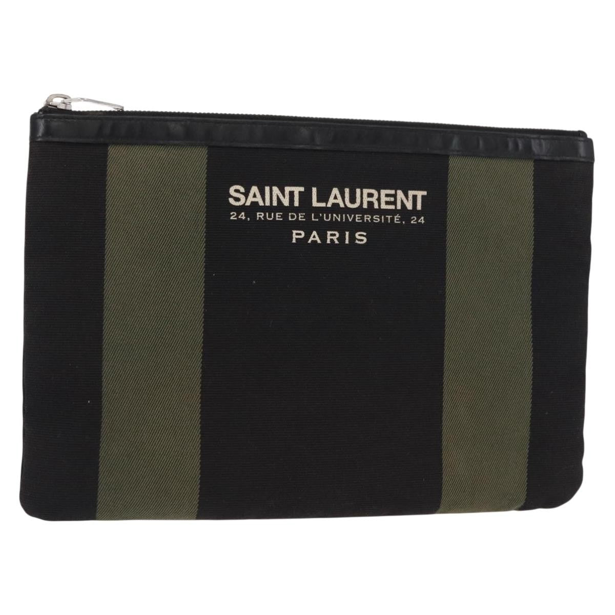 Saint Laurent Beach Zip Pouch Canvas Medium