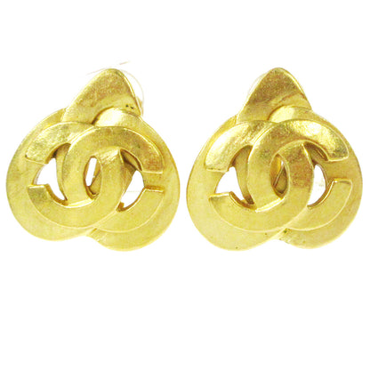 Chanel Vintage CC Heart Clip-On Earrings Metal Small