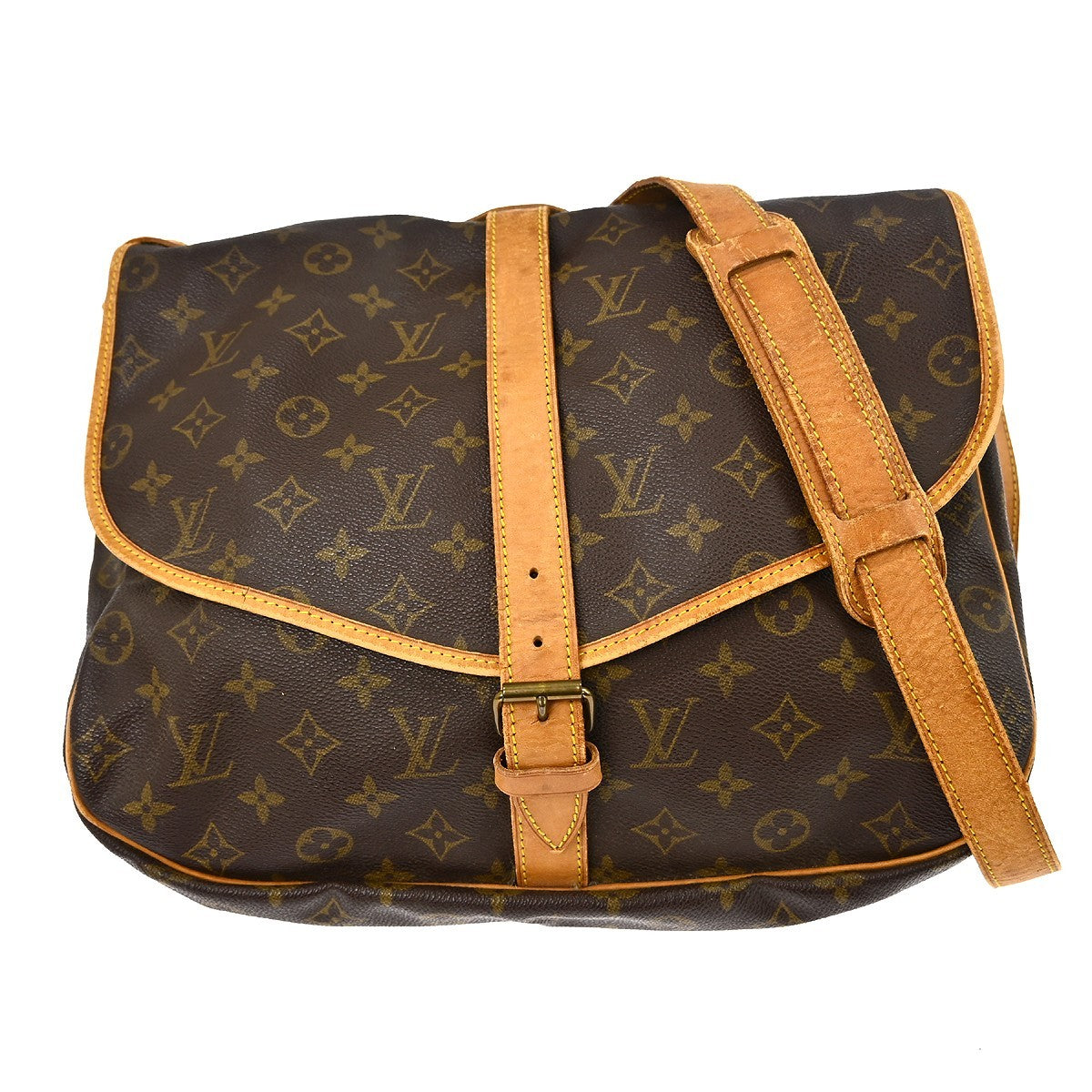 Louis Vuitton Saumur Handbag Monogram Canvas 35