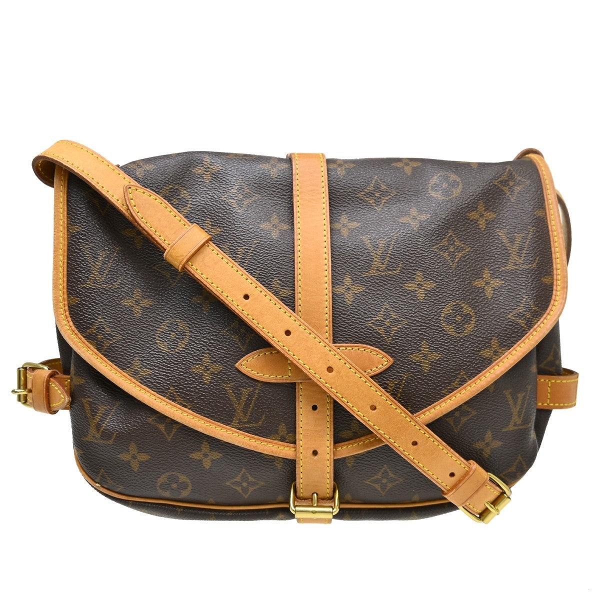 Louis Vuitton Saumur Handbag Monogram Canvas 30