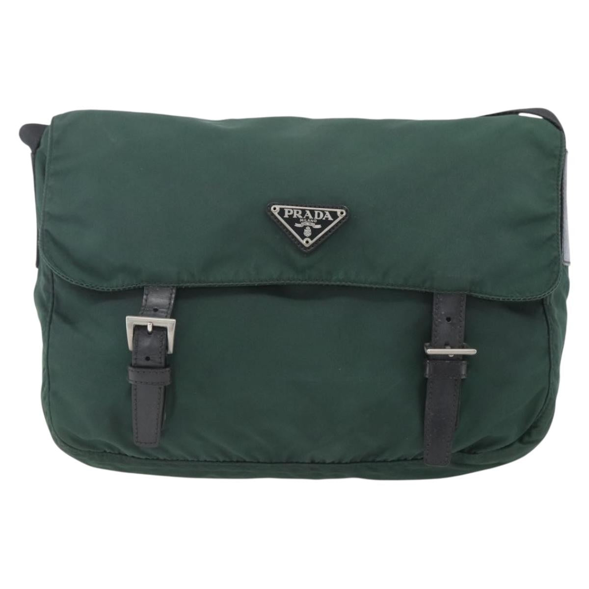 Prada Double Buckle Flap Messenger Bag Tessuto Large