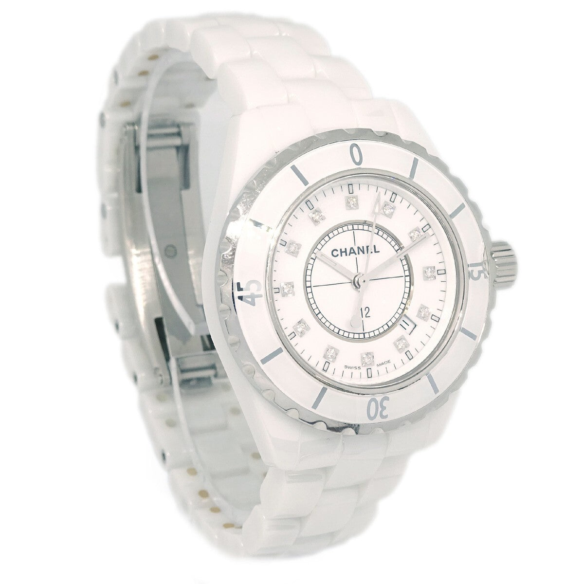 Chanel J12 Quartz Watch Ceramic and Stainless Steel with Diamond Markers 33
