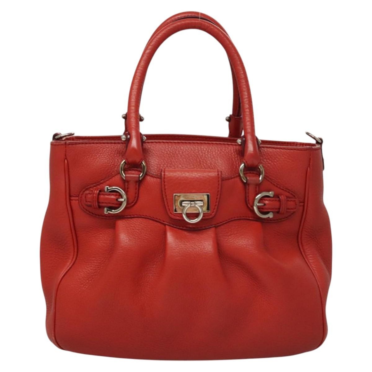 Salvatore Ferragamo Gancini Handle Tote Leather Medium