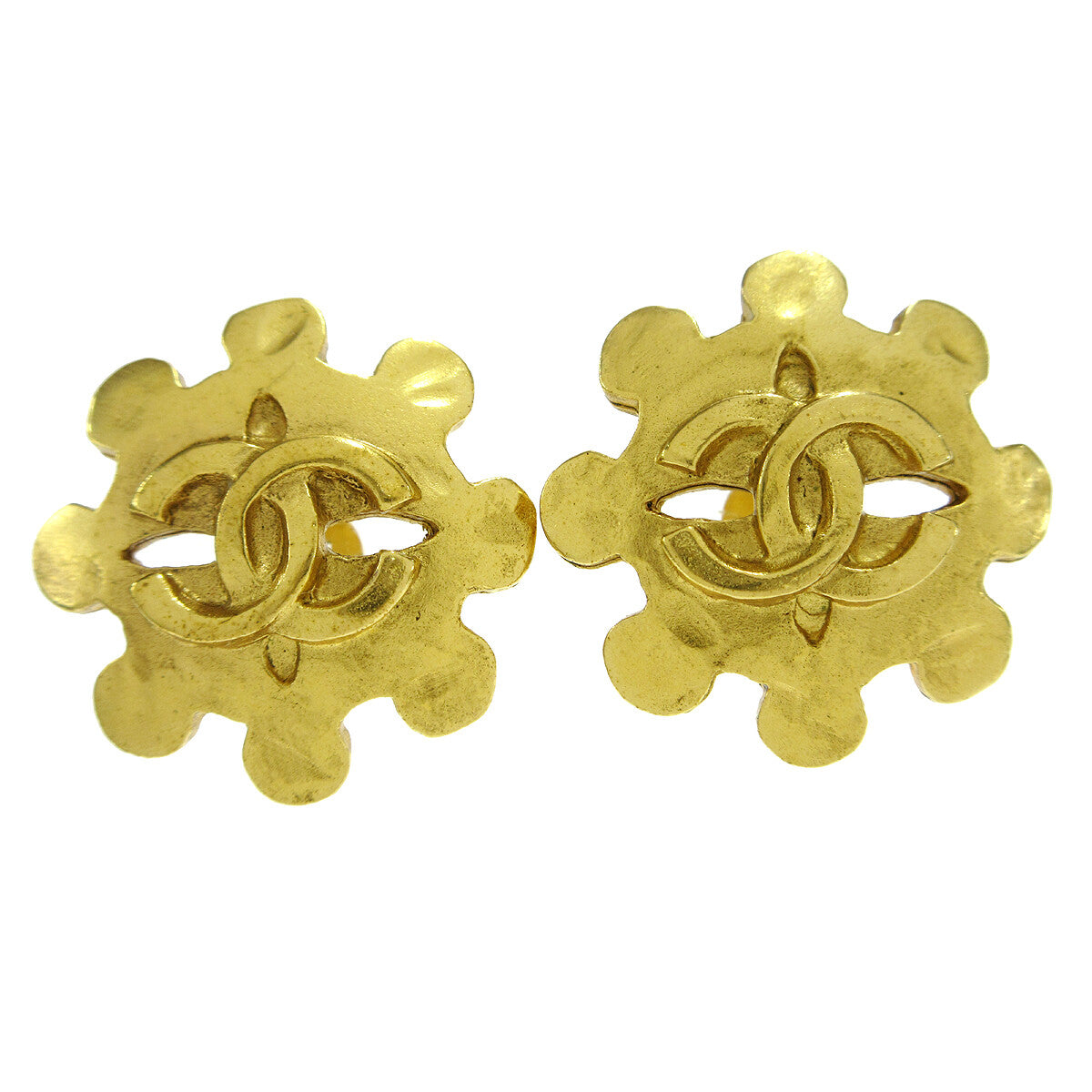 Chanel Vintage Flower Clip-On Earrings Metal Product Image