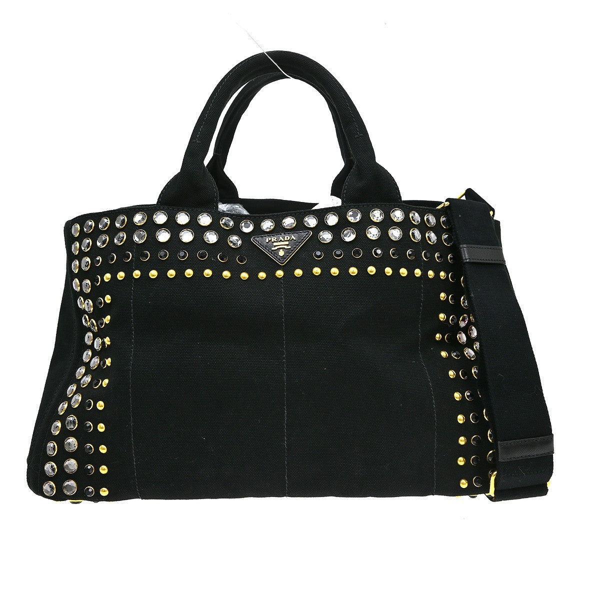 Prada Canapa Convertible Rhinestone Embellished Canvas Large
