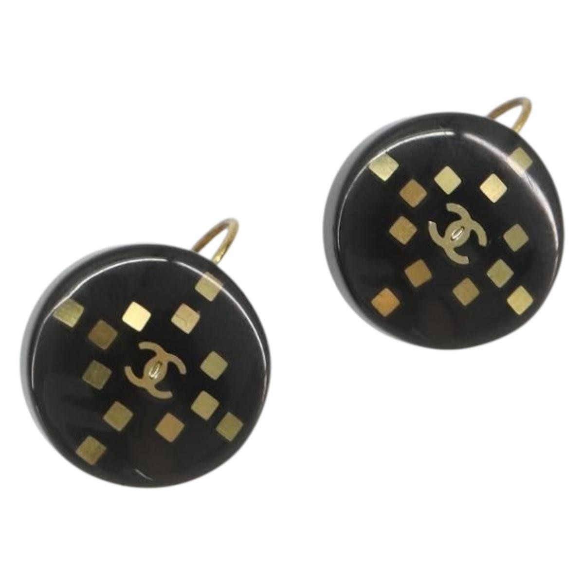 Chanel CC Round Stud Metal and Resin Product Image