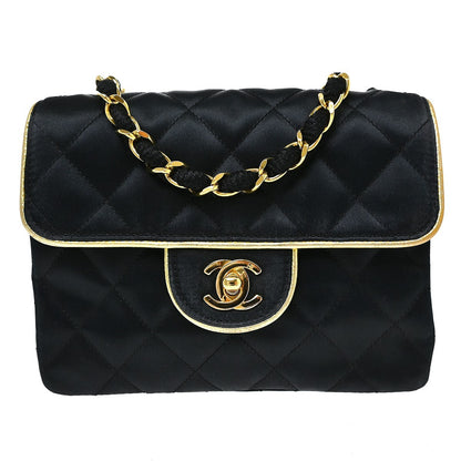 Chanel Vintage Square Classic Single Flap Quilted Satin Mini