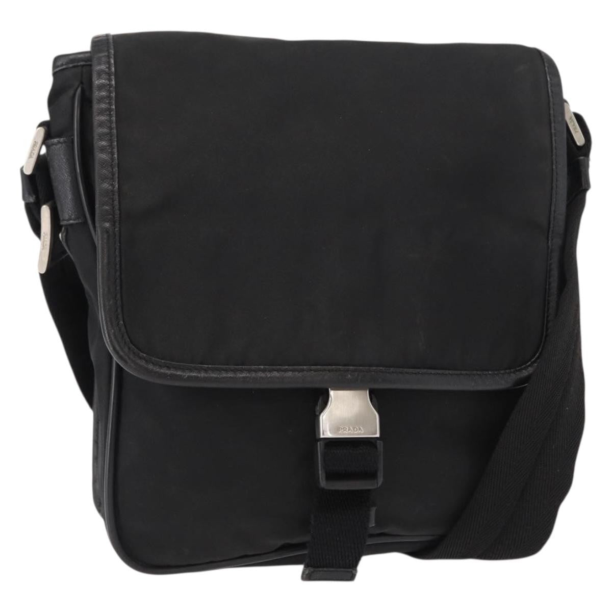 Prada Logo Flap Messenger Bag Tessuto Small