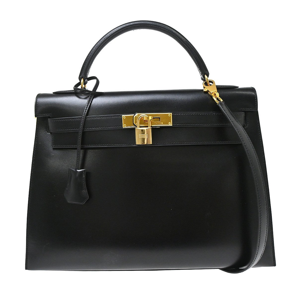 Hermes Kelly Black Box Calf with Gold Hardware 32
