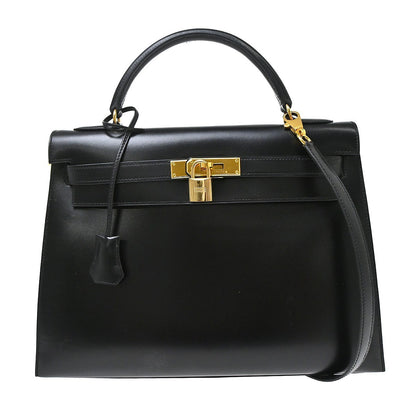 Hermes Kelly Black Box Calf with Gold Hardware 32