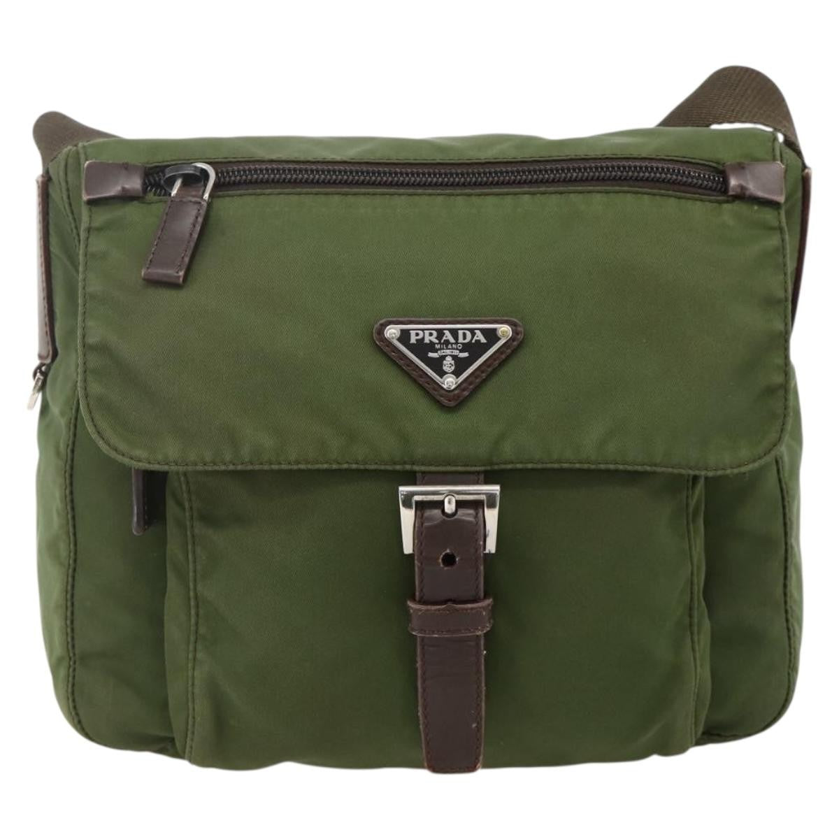 Prada Buckle Messenger Bag Tessuto Small