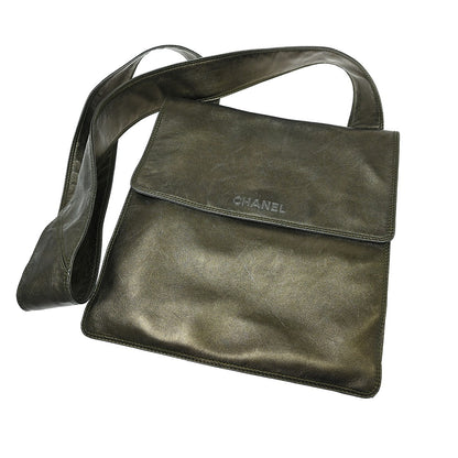 Chanel Vintage Logo Flap Messenger Lambskin Small