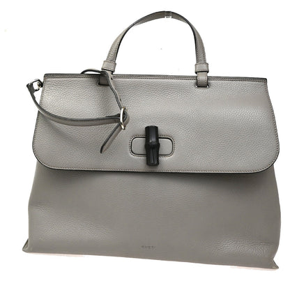 Gucci Bamboo Daily Top Handle Bag Leather Large
