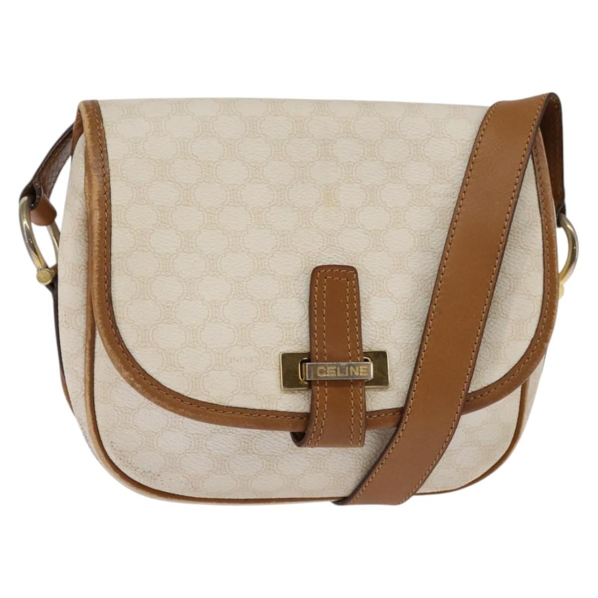 Celine Vintage Macadam Shoulder Bag Canvas and Leather Product Image