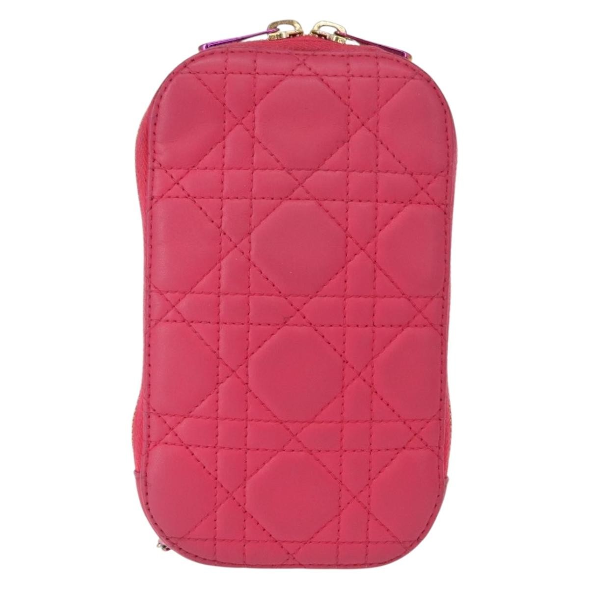 Christian Dior Lady Dior Phone Holder on Chain Cannage Quilt Lambskin Product Image
