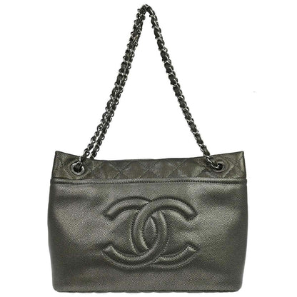 Chanel Timeless CC Shopping Tote Quilted Caviar Medium