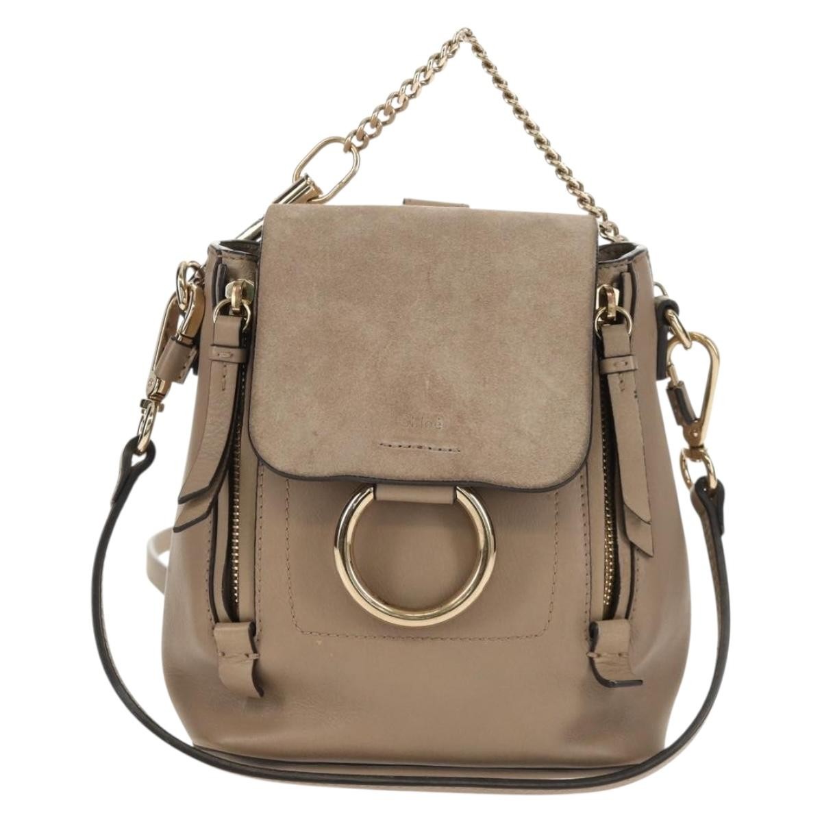 Chloe Faye Backpack Leather and Suede Small