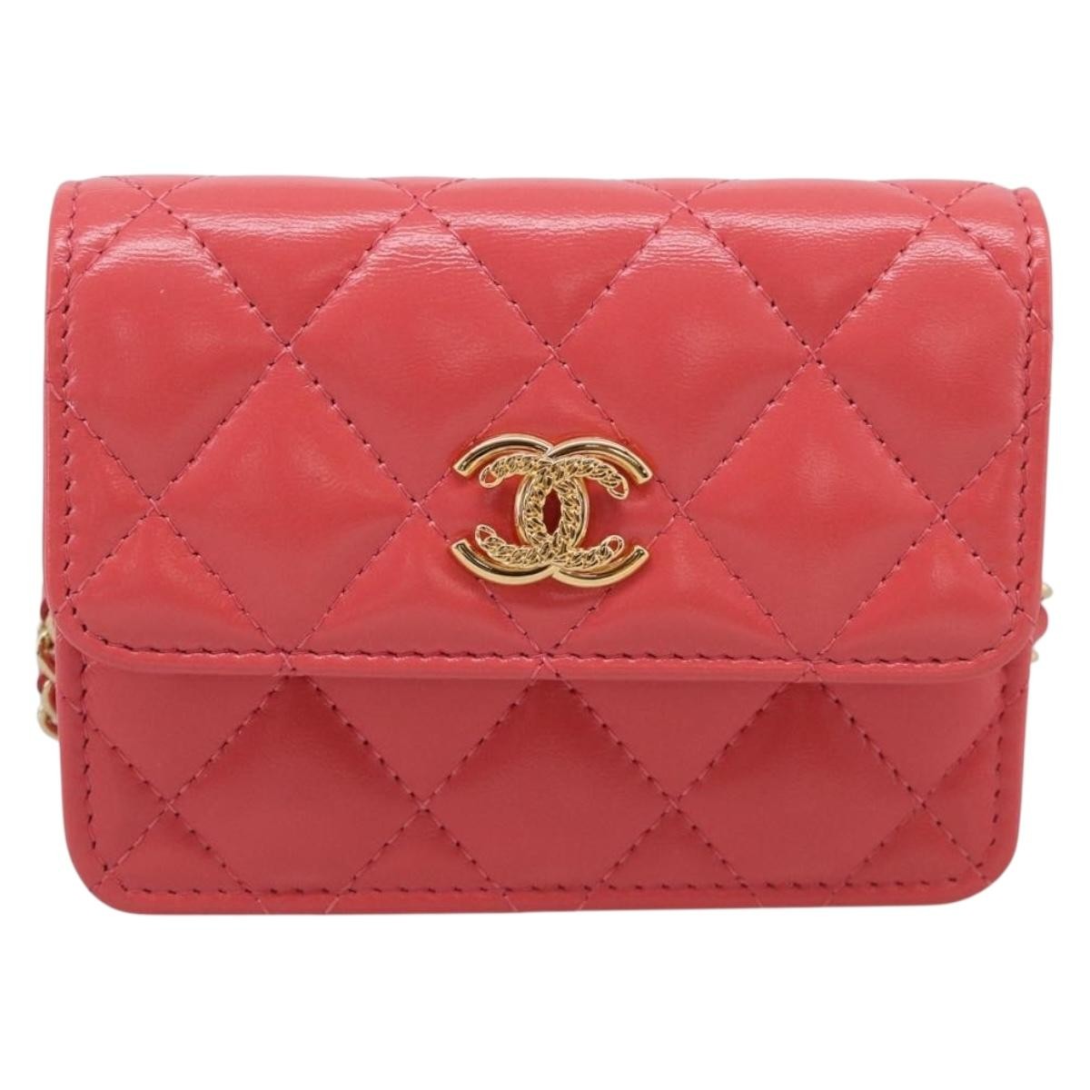 Chanel Textured CC Wallet on Chain Quilted Lambskin Product Image