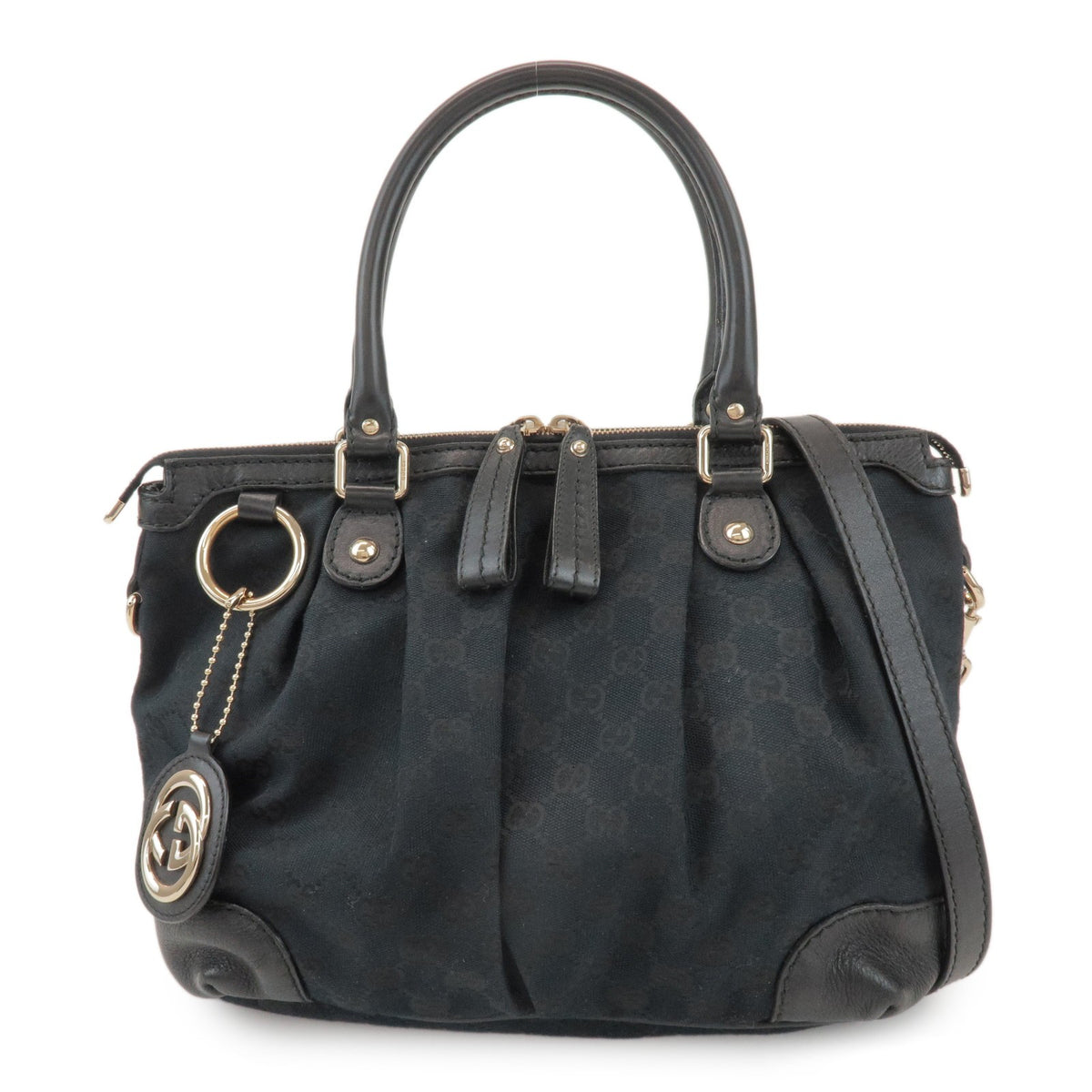Gucci Sukey Top Handle Satchel GG Canvas with Leather Medium