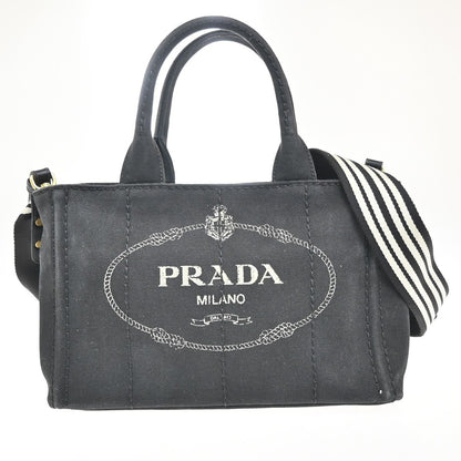 Prada Canapa Convertible Tote Canvas Medium