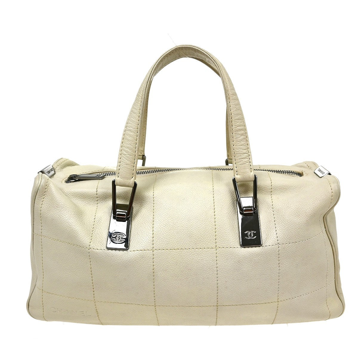 Chanel Square Stitch CC Boston Quilted Leather Large
