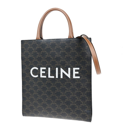 Celine Vertical Cabas Tote Triomphe Coated Canvas Small