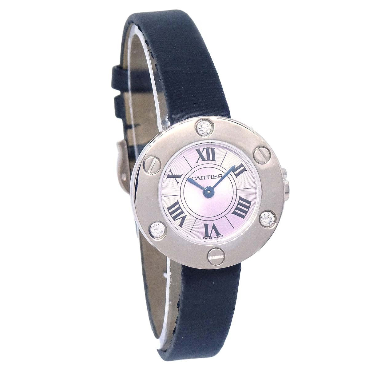 Cartier Love 6 Diamond Quartz White Gold and Leather 24