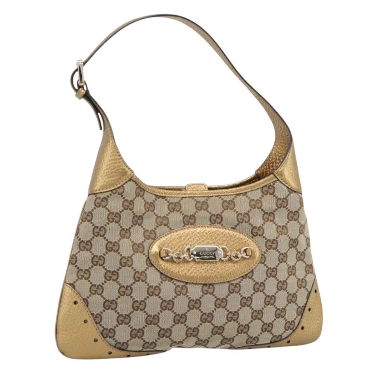 Gucci Vintage Jackie O Chain Hobo GG Canvas and leather Medium