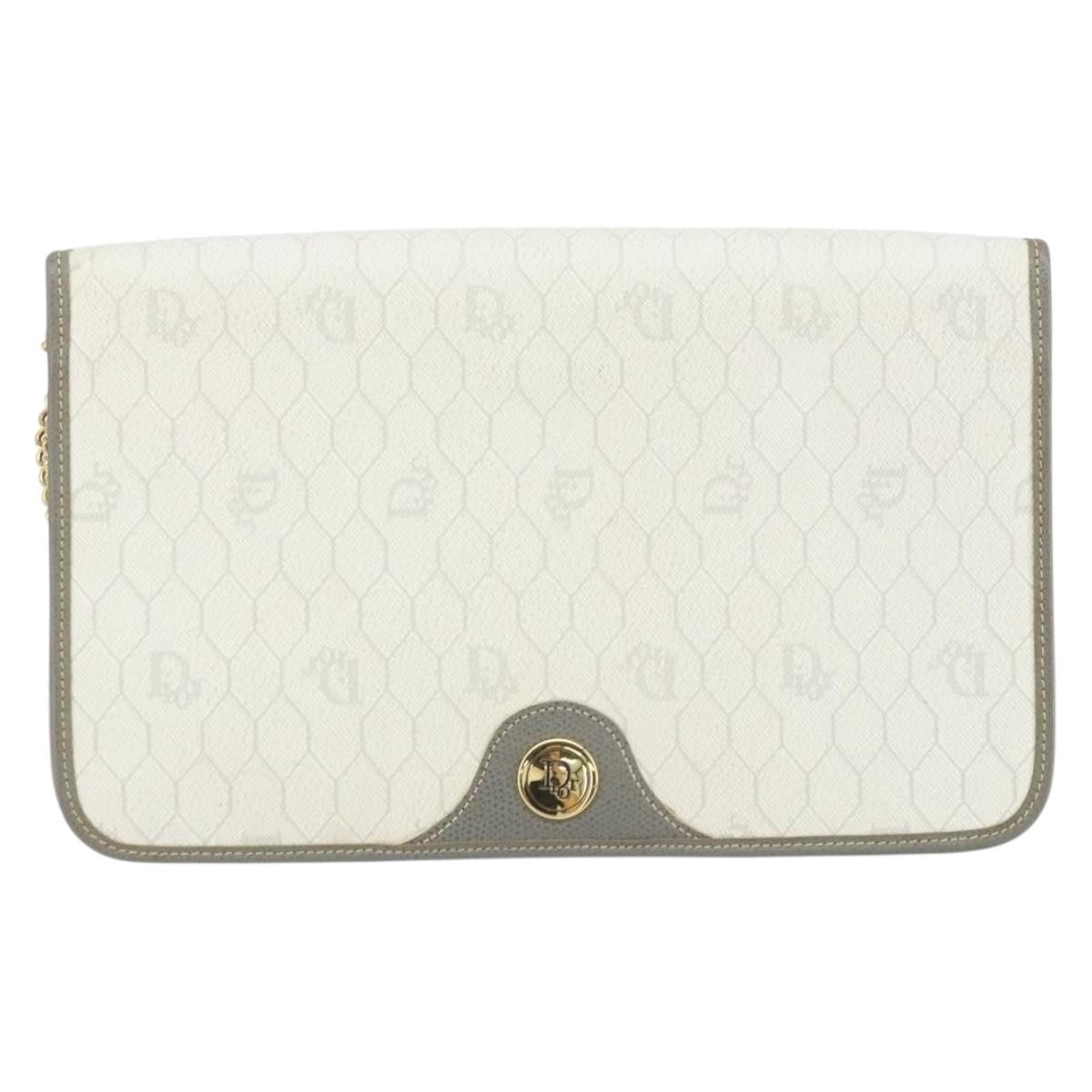 Christian Dior Vintage Honeycomb Zip Coated Canvas Medium