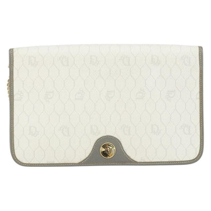 Christian Dior Vintage Honeycomb Zip Coated Canvas Medium